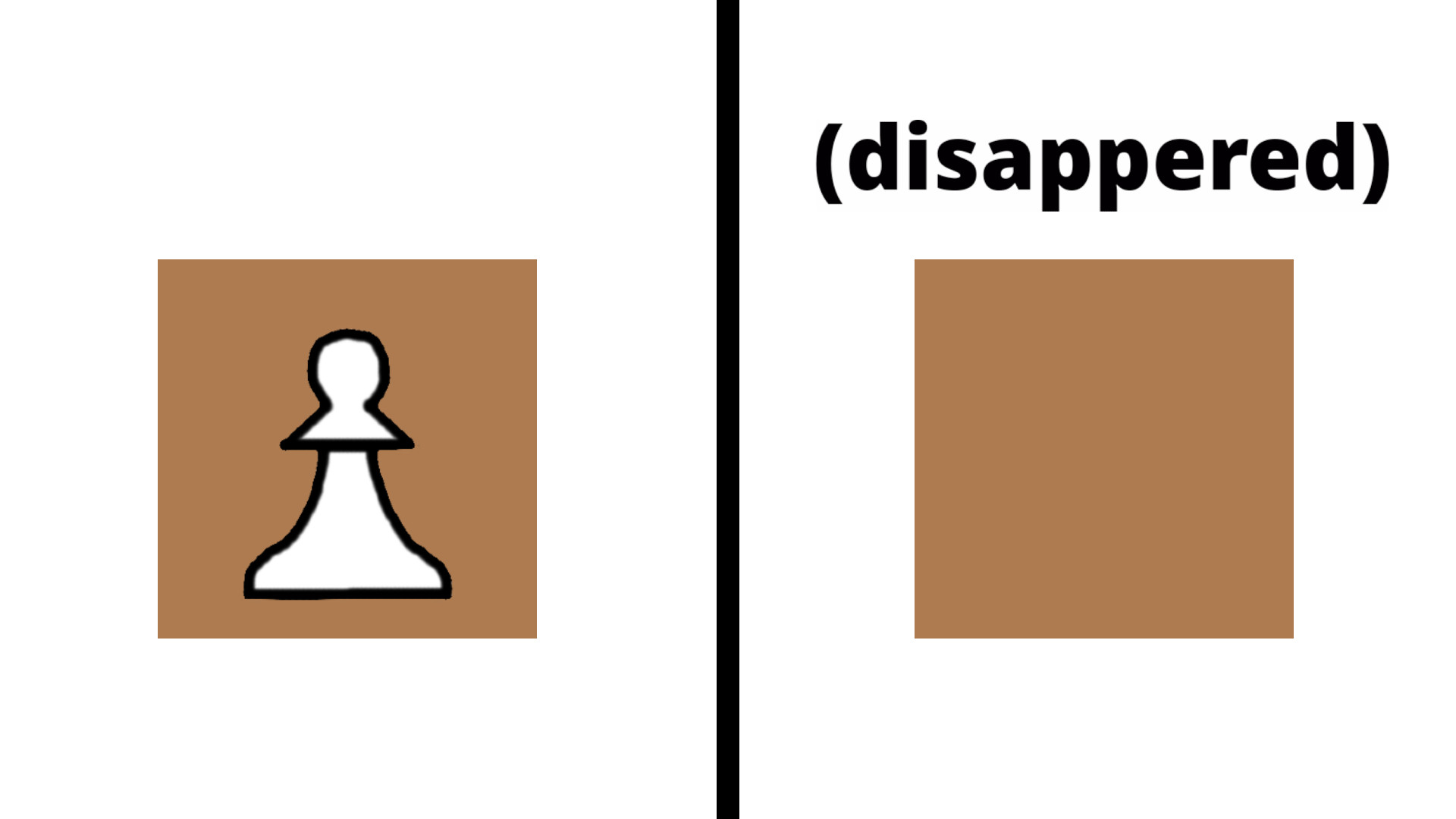 Disappeaing Pieces in Chess